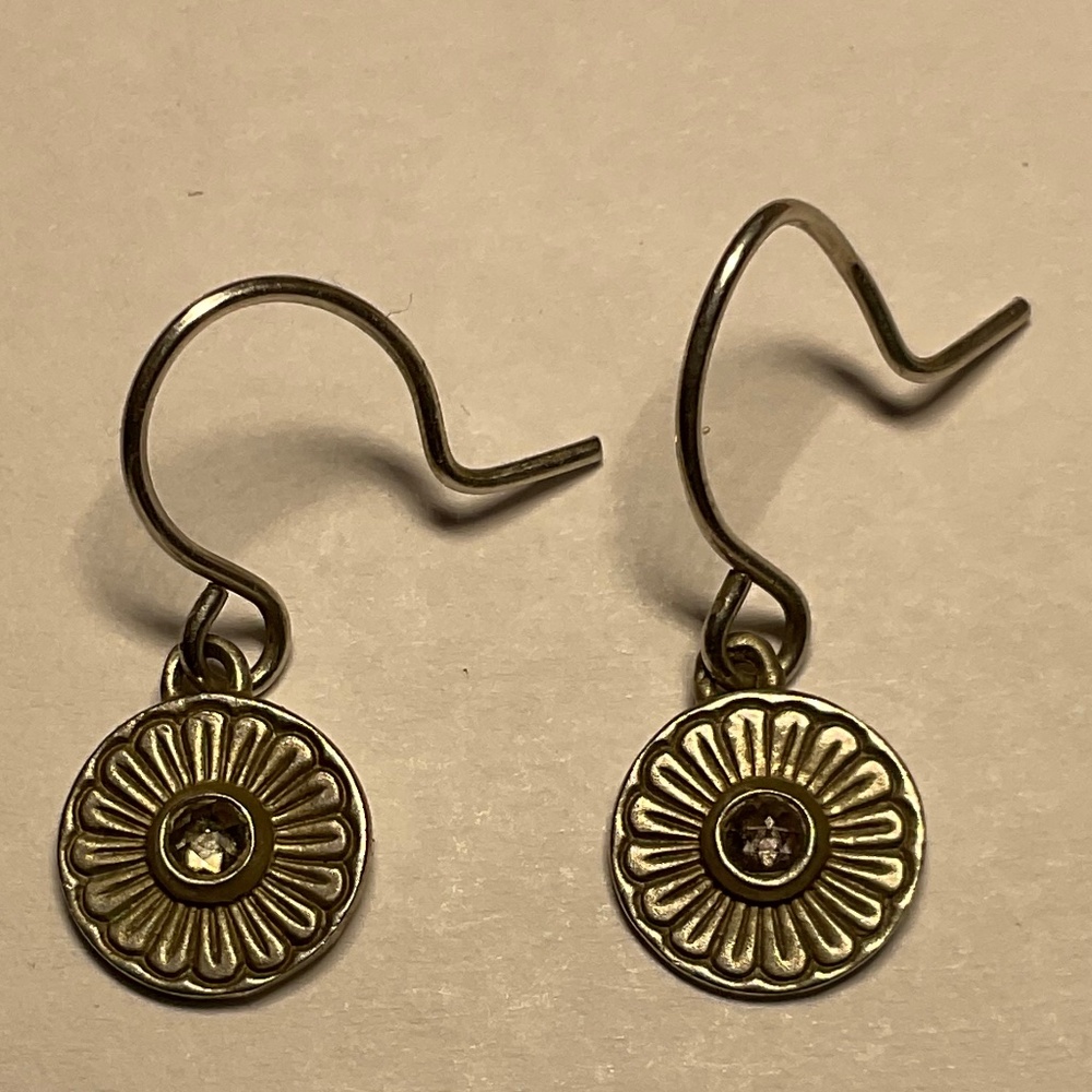 ME & RO Dangle Earrings with a Diamond. 7/8 inches long